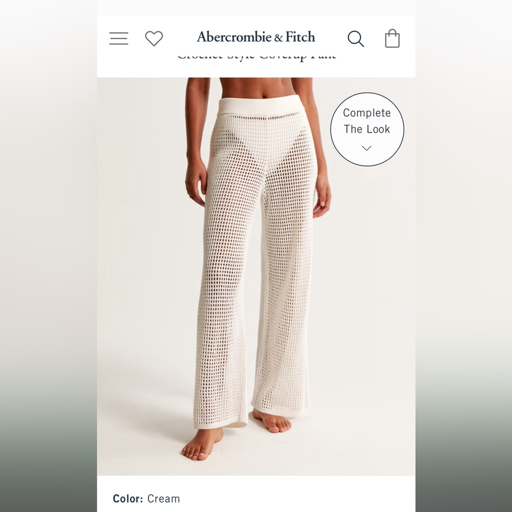 Abercrombie & Fitch Crochet-Style Cover Up Pant